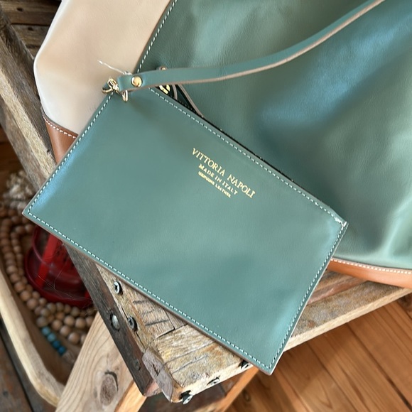Vittoria Napoli COLORBLOCK HOBO  genuine leather bag (PU700)Bag Set New without - Picture 14 of 14